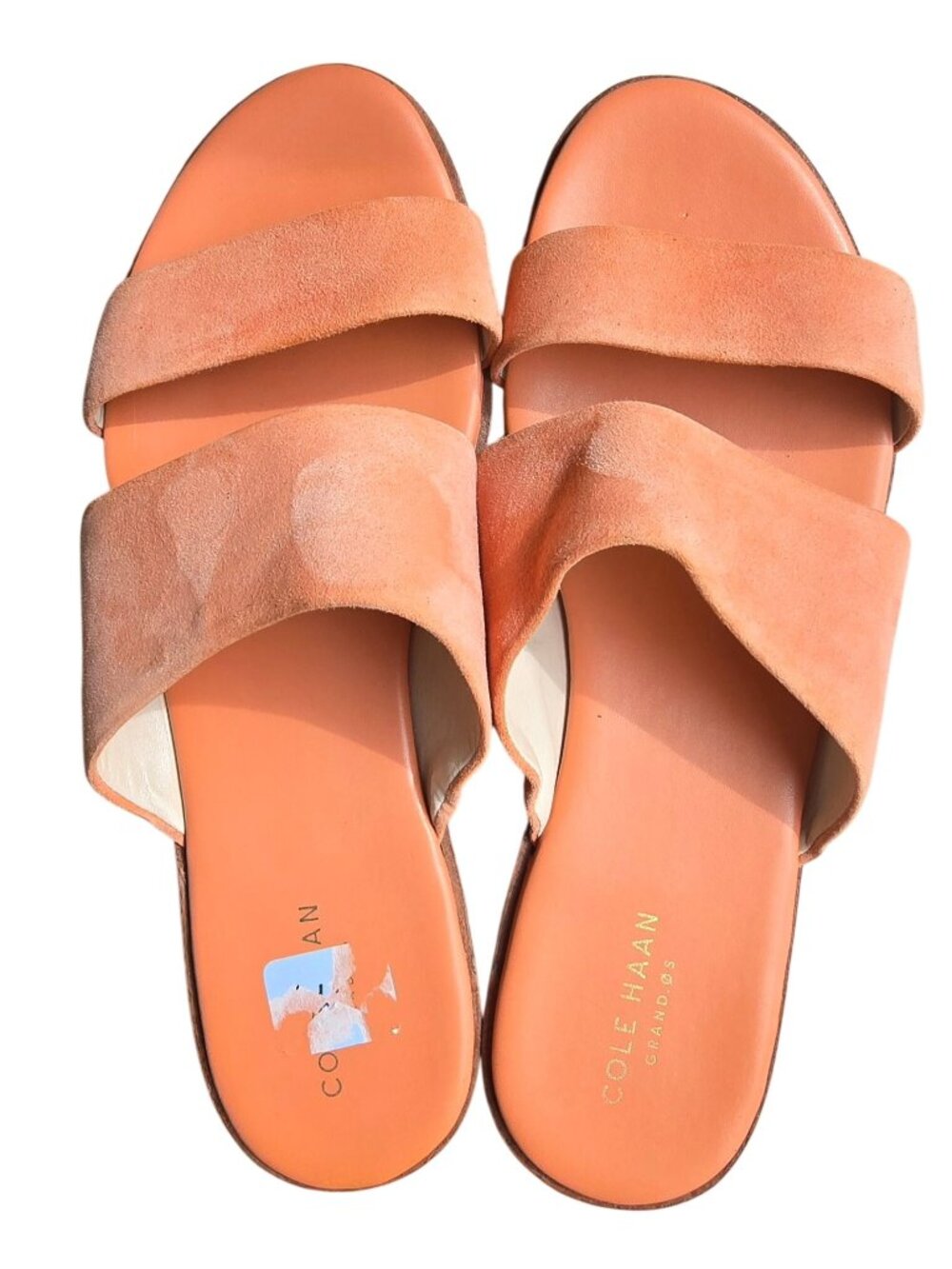 Cole Haan Grand.OS Coral Suede Slides Women’s Size 8B Stylish Slip-Ons